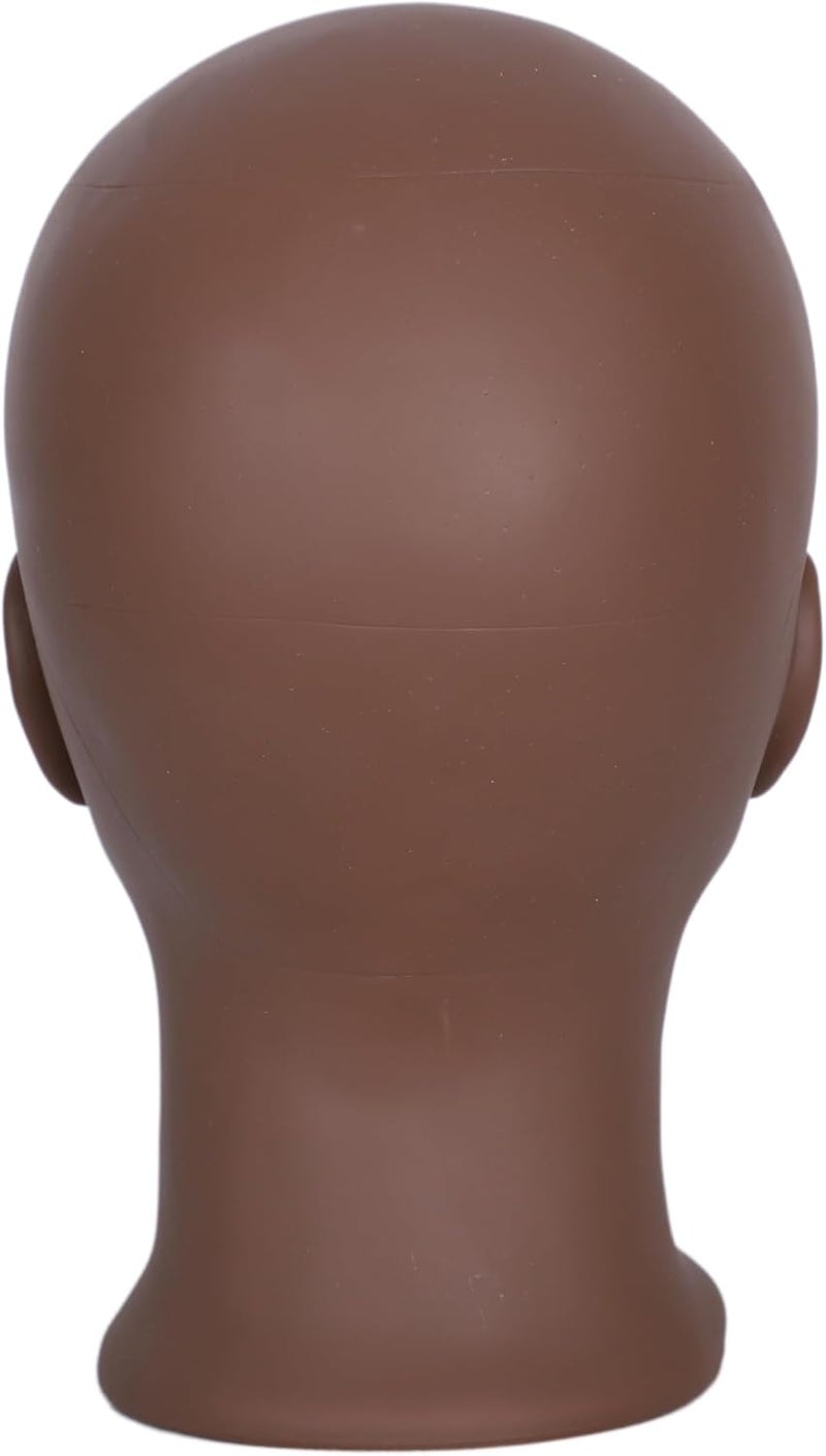 simnient Bald Mannequin Head Dark Brown Female Professional Cosmetology Training Mannequin-Bald for Wig Making and Display Hat Helmet Glasses Display Head Model with Free Clamp Stand - Image 5